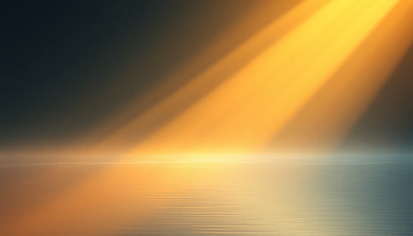 Two gentle streams of light flowing together into balanced harmony over a calm landscape, representing partnership and cooperation