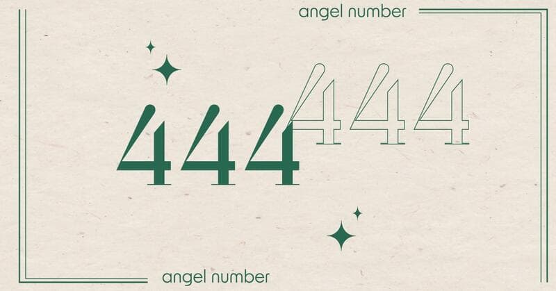 Four white feathers arranged in a protective circle symbolizing the angelic protection of 444